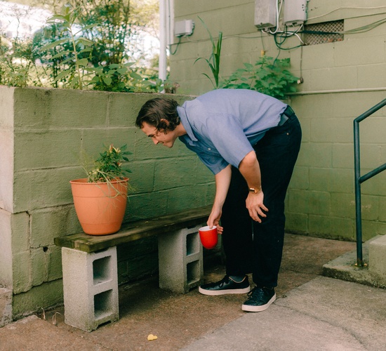 Andy admiring plants new